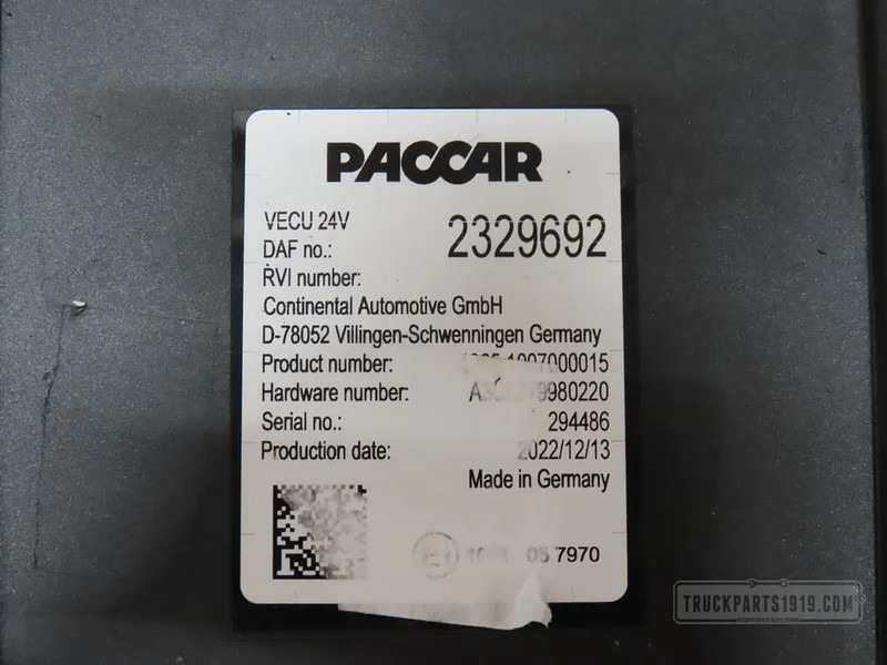 DAF 2329692 VECU Regeleenheid - ECU - Teherautó: 2 kép. DAF 2329692 VECU Regeleenheid - ECU - Teherautó: 2 kép.