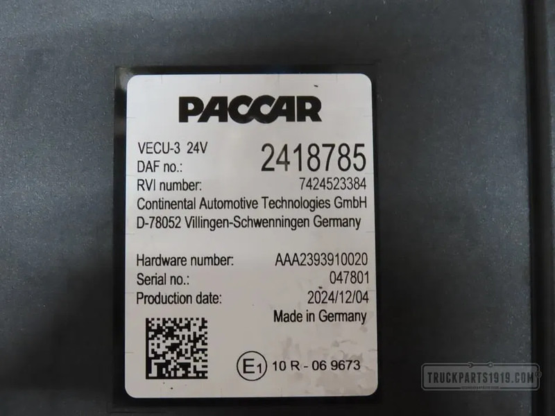 DAF 2418785 VECU Regeleenheid - ECU - Teherautó: 2 kép. DAF 2418785 VECU Regeleenheid - ECU - Teherautó: 2 kép.