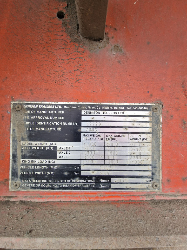 2006 Dennison Bulk Tipping Trailer - Félpótkocsi billenőplatós: 3 kép. 2006 Dennison Bulk Tipping Trailer - Félpótkocsi billenőplatós: 3 kép.