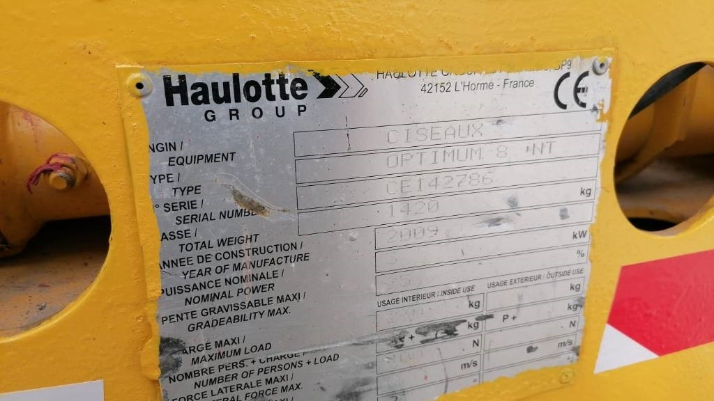 Haulotte Optimum 8 - Ollós emelő: 5 kép. Haulotte Optimum 8 - Ollós emelő: 5 kép.