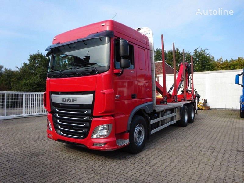 DAF XF 510 6x4 Crane EPSILON M120Z - Rönkszállító teherautó, Darus autó: 2 kép. DAF XF 510 6x4 Crane EPSILON M120Z - Rönkszállító teherautó, Darus autó: 2 kép.
