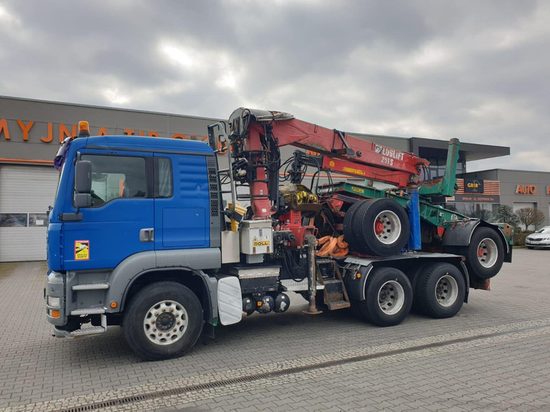 MAN TGA 26.480 6x4 LOGLIFT DOLL WOOD TRANSPORTER - Rönkszállító teherautó, Darus autó: 4 kép. MAN TGA 26.480 6x4 LOGLIFT DOLL WOOD TRANSPORTER - Rönkszállító teherautó, Darus autó: 4 kép.