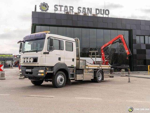 MAN TGM 13.290 4x4 BI FASSI F40B22 Crane Camper - Platós teherautó, Darus autó: 1 kép. MAN TGM 13.290 4x4 BI FASSI F40B22 Crane Camper - Platós teherautó, Darus autó: 1 kép.