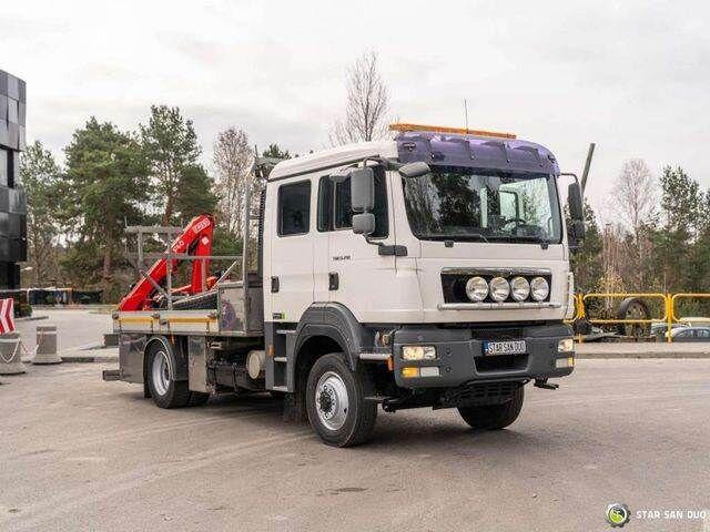 MAN TGM 13.290 4x4 BI FASSI F40B22 Crane Camper - Platós teherautó, Darus autó: 2 kép. MAN TGM 13.290 4x4 BI FASSI F40B22 Crane Camper - Platós teherautó, Darus autó: 2 kép.