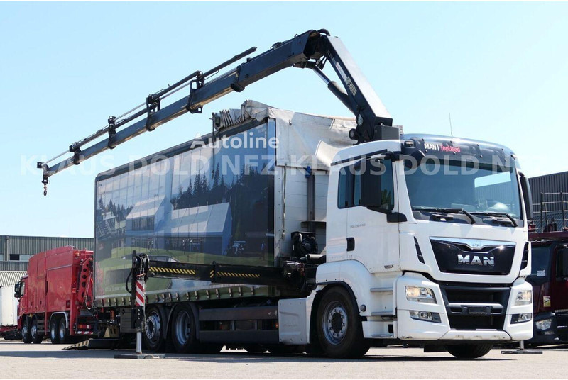 MAN TGS 22.440 - Curtain side+crane 6x2 - Ponyvás teherautó: 2 kép. MAN TGS 22.440 - Curtain side+crane 6x2 - Ponyvás teherautó: 2 kép.