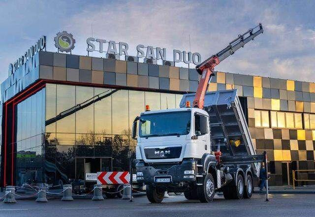 MAN TGS 26.360 6x6 PALFINGER PK 18001 EH Crane Kipe - Billenőplatós teherautó, Darus autó: 4 kép. MAN TGS 26.360 6x6 PALFINGER PK 18001 EH Crane Kipe - Billenőplatós teherautó, Darus autó: 4 kép.