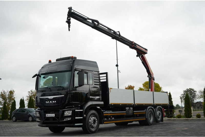 MAN TGS 26.440 / 6X2 / SKRZYNIOWY 7,5 M / OŚ PODNOSZONA  + HDS PALFI - Platós teherautó, Darus autó: 4 kép. MAN TGS 26.440 / 6X2 / SKRZYNIOWY 7,5 M / OŚ PODNOSZONA  + HDS PALFI - Platós teherautó, Darus autó: 4 kép.