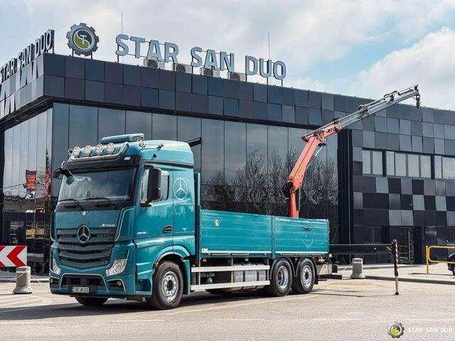 Mercedes-Benz ACTROS 2545 6x2 Palfinger PK 16001 HDS Crane - Platós teherautó, Darus autó: 1 kép. Mercedes-Benz ACTROS 2545 6x2 Palfinger PK 16001 HDS Crane - Platós teherautó, Darus autó: 1 kép.