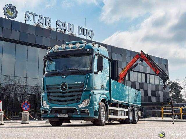Platós teherautó, Darus autó Mercedes-Benz ACTROS 2545 6x2 Palfinger PK 16001 HDS Crane: 9 kép. Platós teherautó, Darus autó Mercedes-Benz ACTROS 2545 6x2 Palfinger PK 16001 HDS Crane: 9 kép.