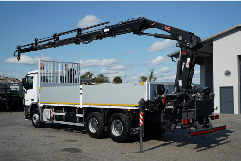 Mercedes-Benz ACTROS 2636 / 6x4 / SKRZYNIOWY 7 M + HDS HIAB - WYSÓW 12,6 M / - Platós teherautó, Darus autó: 4 kép. Mercedes-Benz ACTROS 2636 / 6x4 / SKRZYNIOWY 7 M + HDS HIAB - WYSÓW 12,6 M / - Platós teherautó, Darus autó: 4 kép.