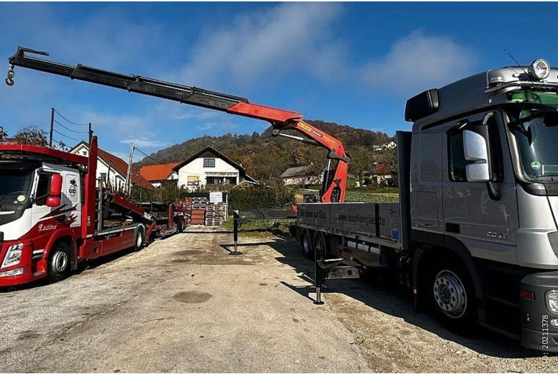 Mercedes-Benz ACTROS 2641 6x2 Crane PALFINGER PK 36002 - Platós teherautó, Darus autó: 4 kép. Mercedes-Benz ACTROS 2641 6x2 Crane PALFINGER PK 36002 - Platós teherautó, Darus autó: 4 kép.