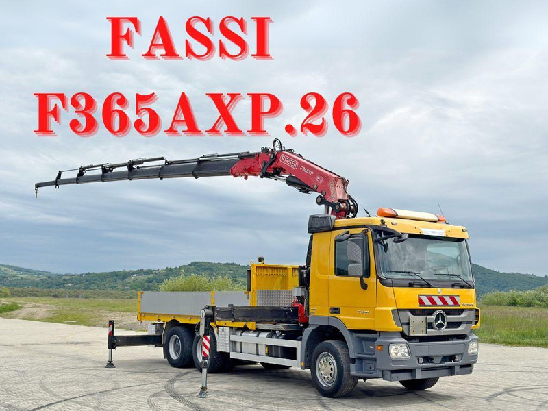 Mercedes-Benz ACTROS 2646 * FASSI F365AXP.26 + FUNK * 6x4 - Platós teherautó, Darus autó: 1 kép. Mercedes-Benz ACTROS 2646 * FASSI F365AXP.26 + FUNK * 6x4 - Platós teherautó, Darus autó: 1 kép.