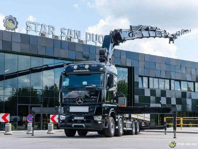 Mercedes-Benz AROCS 3251 8x4 HMF 8520 Fly Jib Winch - Platós teherautó, Darus autó: 1 kép. Mercedes-Benz AROCS 3251 8x4 HMF 8520 Fly Jib Winch - Platós teherautó, Darus autó: 1 kép.