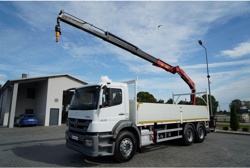 Mercedes-Benz / AXOR 2633 / 6X4 / SKRZYNIOWY - 6,55 M / MOCNA PODŁOGA / HDS FA - Platós teherautó, Darus autó: 2 kép. Mercedes-Benz / AXOR 2633 / 6X4 / SKRZYNIOWY - 6,55 M / MOCNA PODŁOGA / HDS FA - Platós teherautó, Darus autó: 2 kép.