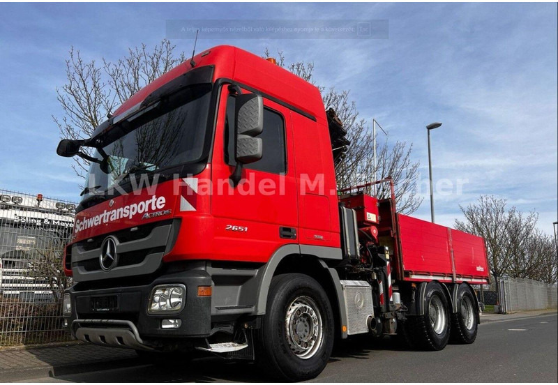 Mercedes-Benz Actros 2651 6x4 Crane Atlas190.2 - Platós teherautó, Darus autó: 1 kép. Mercedes-Benz Actros 2651 6x4 Crane Atlas190.2 - Platós teherautó, Darus autó: 1 kép.