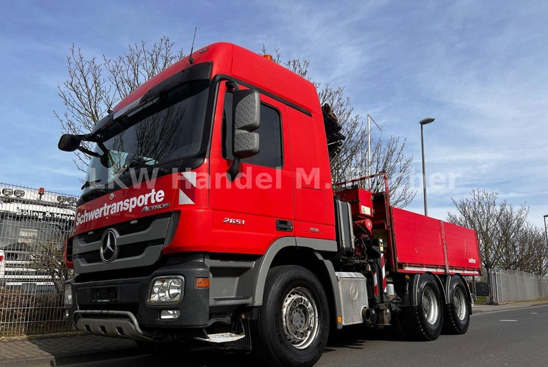 Mercedes-Benz Actros 2651 6x4 Flatbed + Crane Atlas 190.2 - Platós teherautó, Darus autó: 2 kép. Mercedes-Benz Actros 2651 6x4 Flatbed + Crane Atlas 190.2 - Platós teherautó, Darus autó: 2 kép.