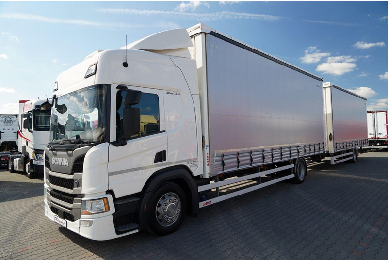 Scania P 280 / TANDEM / 4X2 / MEGA / I-PARK COOL / PRZYCZEPA WECON / S - Nyergesvontató: 4 kép. Scania P 280 / TANDEM / 4X2 / MEGA / I-PARK COOL / PRZYCZEPA WECON / S - Nyergesvontató: 4 kép.