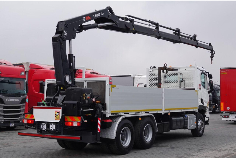 Renault C 380 / 6x4 / SKRZYNIOWY 6,6 m / + HDS HIAB 188 x-hiduo wysów: 1 - Platós teherautó, Darus autó: 5 kép. Renault C 380 / 6x4 / SKRZYNIOWY 6,6 m / + HDS HIAB 188 x-hiduo wysów: 1 - Platós teherautó, Darus autó: 5 kép.