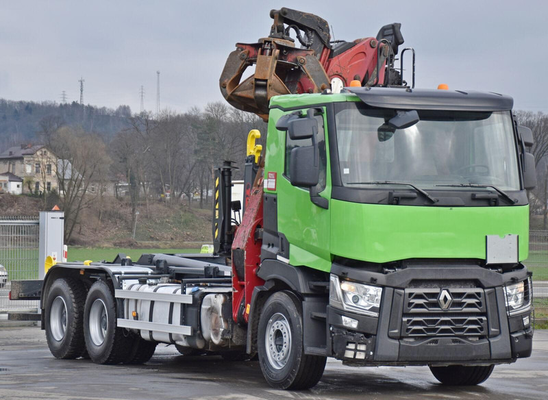 Renault C430* ABROLLKIPPER *LIV 170Z 78 * 6x4 - Horgos rakodó teherautó, Darus autó: 3 kép. Renault C430* ABROLLKIPPER *LIV 170Z 78 * 6x4 - Horgos rakodó teherautó, Darus autó: 3 kép.