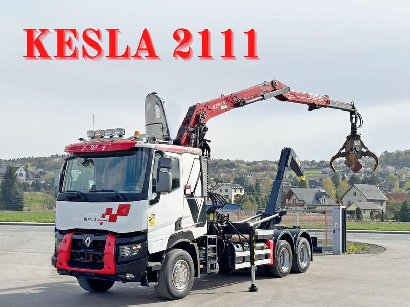 Renault C520 * ABROLLKIPPER 4,80 m * KESLA * 6x4! - Horgos rakodó teherautó, Darus autó: 1 kép. Renault C520 * ABROLLKIPPER 4,80 m * KESLA * 6x4! - Horgos rakodó teherautó, Darus autó: 1 kép.