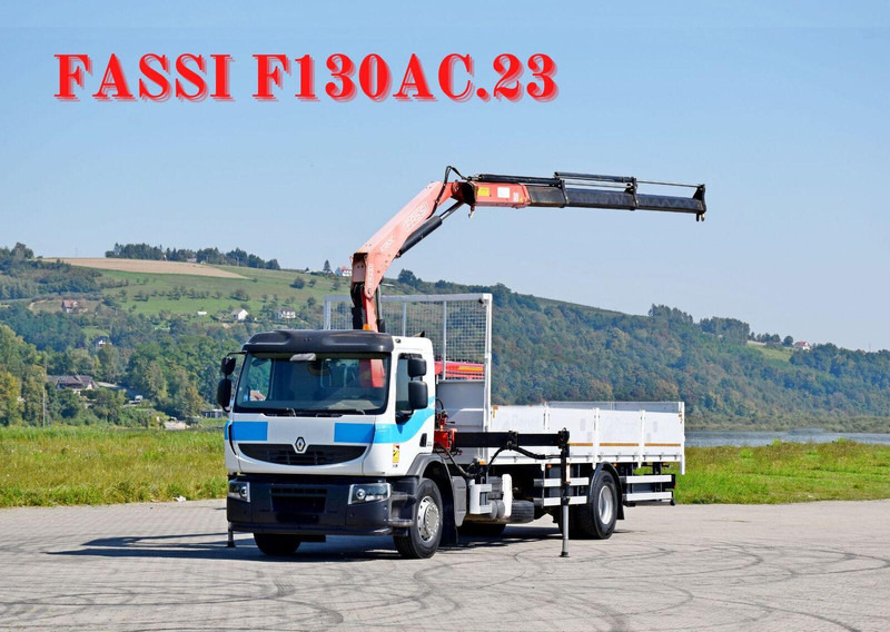 Renault Premium 310 DXI* FASSI F130AC.23+FUNK* TOP - Platós teherautó, Darus autó: 1 kép. Renault Premium 310 DXI* FASSI F130AC.23+FUNK* TOP - Platós teherautó, Darus autó: 1 kép.