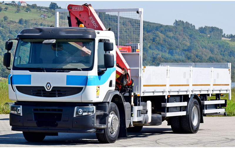 Renault Premium 310 DXI* FASSI F130AC.23+FUNK* TOP - Platós teherautó, Darus autó: 3 kép. Renault Premium 310 DXI* FASSI F130AC.23+FUNK* TOP - Platós teherautó, Darus autó: 3 kép.