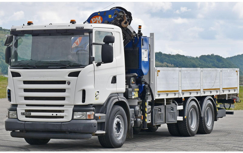 Scania G 420 - Platós teherautó, Darus autó: 3 kép. Scania G 420 - Platós teherautó, Darus autó: 3 kép.