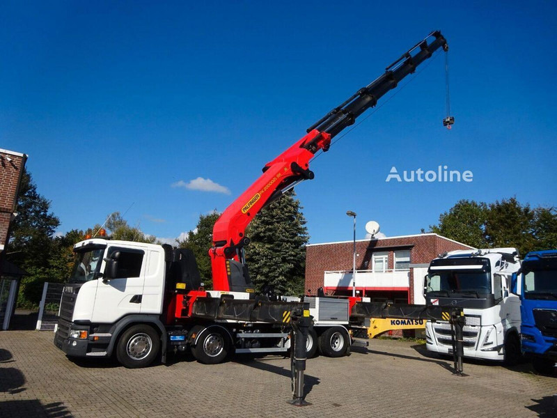 Scania G410 - Flatbed+crane - Platós teherautó, Darus autó: 5 kép. Scania G410 - Flatbed+crane - Platós teherautó, Darus autó: 5 kép.