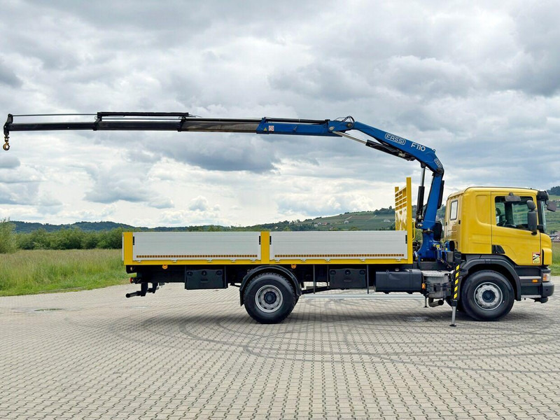 Scania P 270 * FASSI F110A.23 + FUNK * TOPZUSTAND - Platós teherautó, Darus autó: 5 kép. Scania P 270 * FASSI F110A.23 + FUNK * TOPZUSTAND - Platós teherautó, Darus autó: 5 kép.