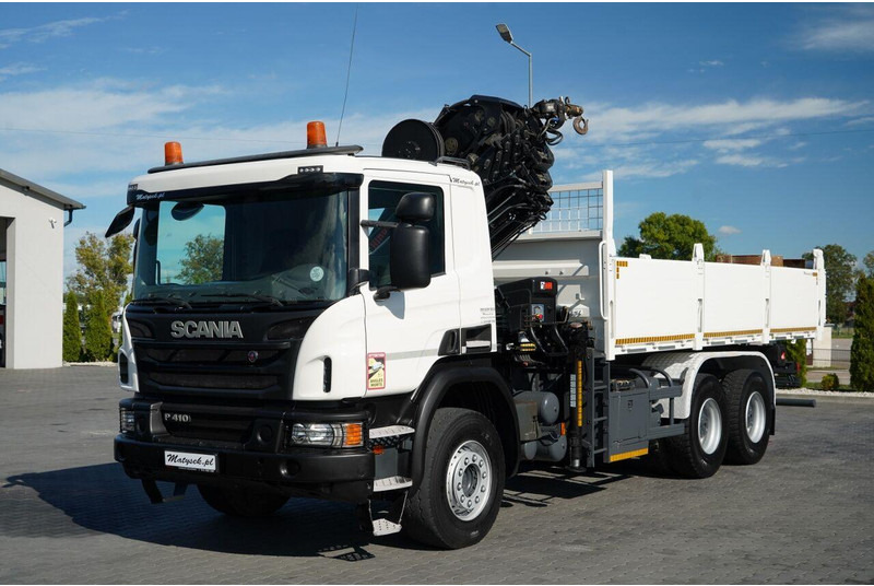 Billenőplatós teherautó, Darus autó Scania P 410 / 6x4 / WYWROTKA - 6 M + HDS HIAB XS 211 / STEROWANIE RADI: 11 kép.