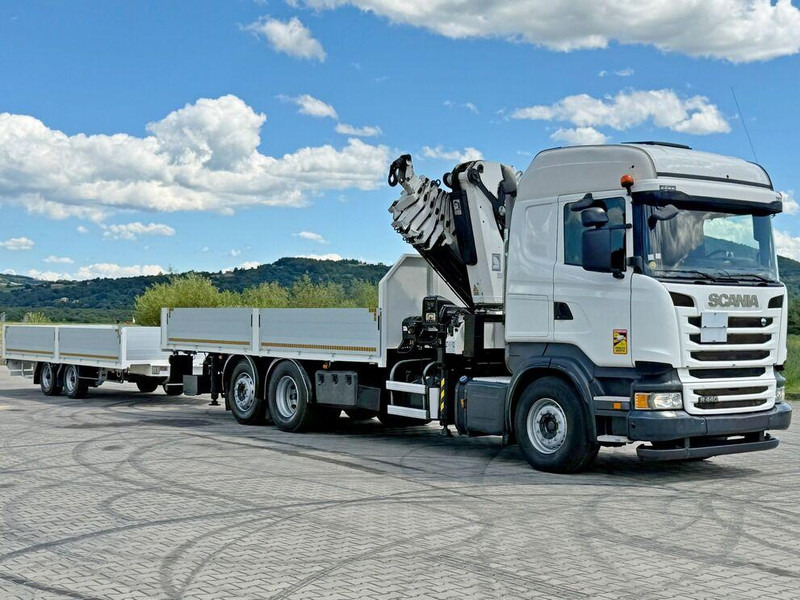 Scania R440 * HIAB 422 E-6 HIPRO + FUNK + Anhänger!*TOP - Platós teherautó, Darus autó: 3 kép. Scania R440 * HIAB 422 E-6 HIPRO + FUNK + Anhänger!*TOP - Platós teherautó, Darus autó: 3 kép.