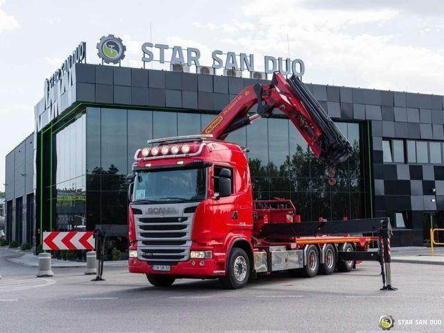 Scania R450 8x4 Palfinger PK 65002 SH HDS Crane - Platós teherautó, Darus autó: 5 kép. Scania R450 8x4 Palfinger PK 65002 SH HDS Crane - Platós teherautó, Darus autó: 5 kép.