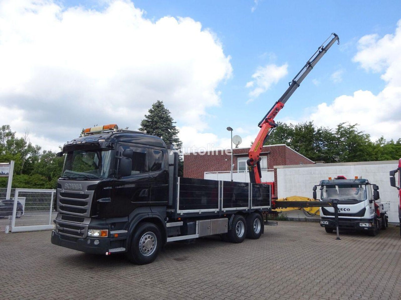 Scania R620 Flatbed + crane PK 22002 EH 6x2 - Platós teherautó, Darus autó: 1 kép. Scania R620 Flatbed + crane PK 22002 EH 6x2 - Platós teherautó, Darus autó: 1 kép.
