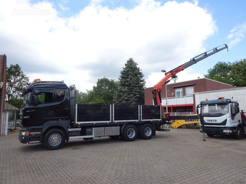 Scania R620 V8 6x2 Flatbed + Palfinger Crane PK 22002 EH - Platós teherautó, Darus autó: 4 kép. Scania R620 V8 6x2 Flatbed + Palfinger Crane PK 22002 EH - Platós teherautó, Darus autó: 4 kép.