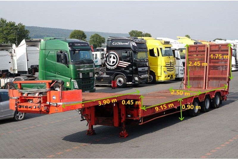 Verem NACZEPA LAWETA NISKOPODWOZIE / NAJAZDY HYDRAULICZNE / 3 OSIOWA / - Félpótkocsi mélybölcsős: 2 kép. Verem NACZEPA LAWETA NISKOPODWOZIE / NAJAZDY HYDRAULICZNE / 3 OSIOWA / - Félpótkocsi mélybölcsős: 2 kép.