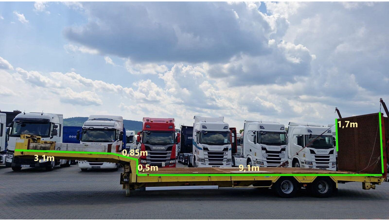 Verem NACZEPA LAWETA / NISKOPODWOZIOWA / 13.M / NAJAZDY HYDRAULICZNE - Félpótkocsi mélybölcsős: 3 kép. Verem NACZEPA LAWETA / NISKOPODWOZIOWA / 13.M / NAJAZDY HYDRAULICZNE - Félpótkocsi mélybölcsős: 3 kép.