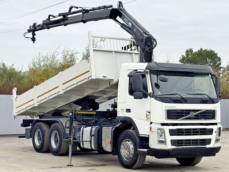 Volvo FM 400 - Billenőplatós teherautó, Darus autó: 3 kép. Volvo FM 400 - Billenőplatós teherautó, Darus autó: 3 kép.