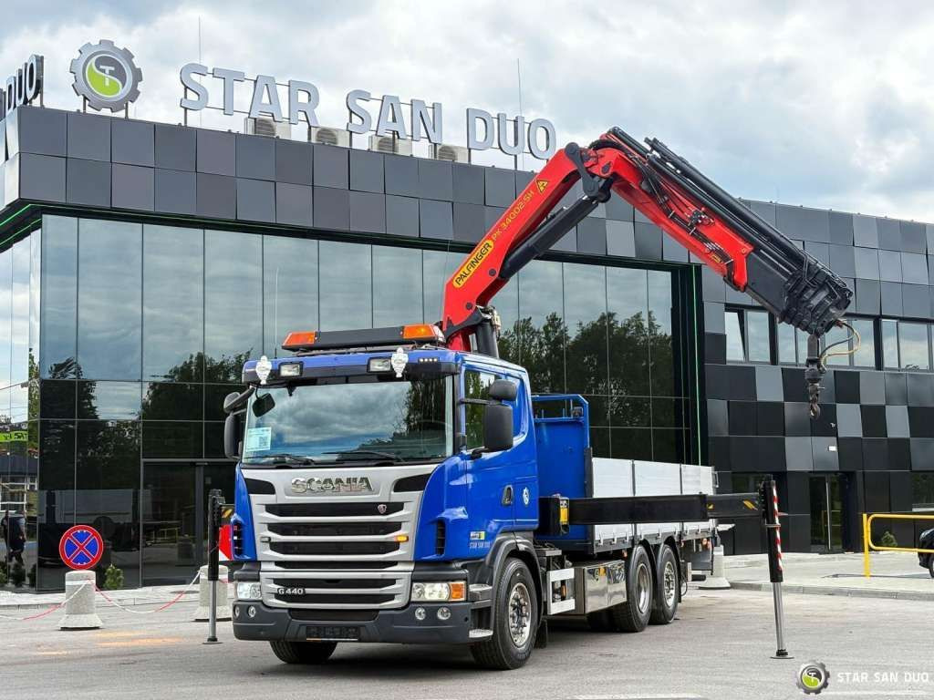 Scania G440 6x2 PALFINGER PK 34002SH Crane Kran - Darus autó: 2 kép. Scania G440 6x2 PALFINGER PK 34002SH Crane Kran - Darus autó: 2 kép.