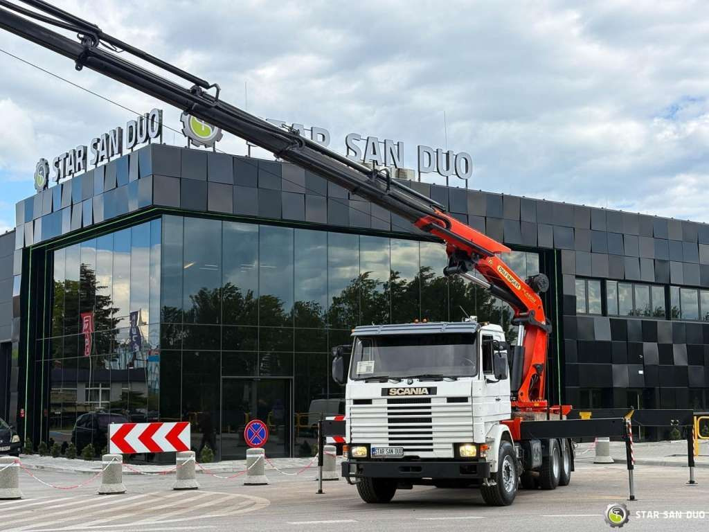 Scania R143 HL 6x2 PALFINGER PK44002 Crane - Darus autó: 3 kép. Scania R143 HL 6x2 PALFINGER PK44002 Crane - Darus autó: 3 kép.