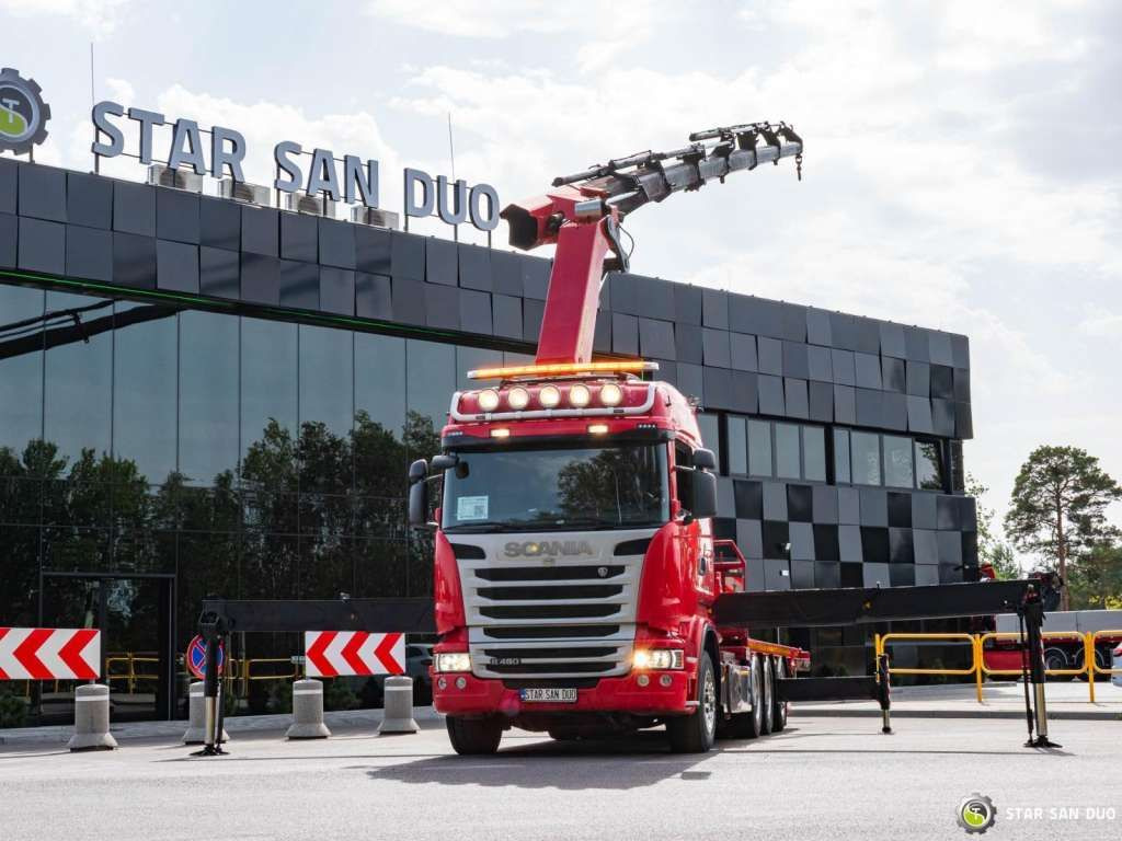 Scania R450 8x4 Palfinger PK 65002 SH HDS Crane - Darus autó: 2 kép. Scania R450 8x4 Palfinger PK 65002 SH HDS Crane - Darus autó: 2 kép.