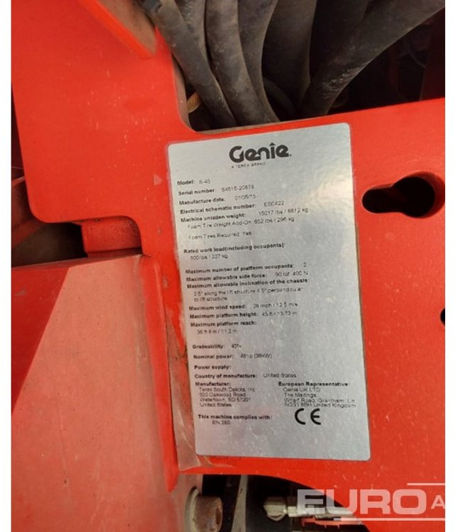 2015 Genie S-45 - Emelő: 3 kép. 2015 Genie S-45 - Emelő: 3 kép.
