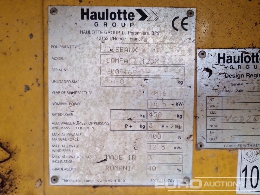 Emelő 2016 Haulotte Compact 12DX: 27 kép.