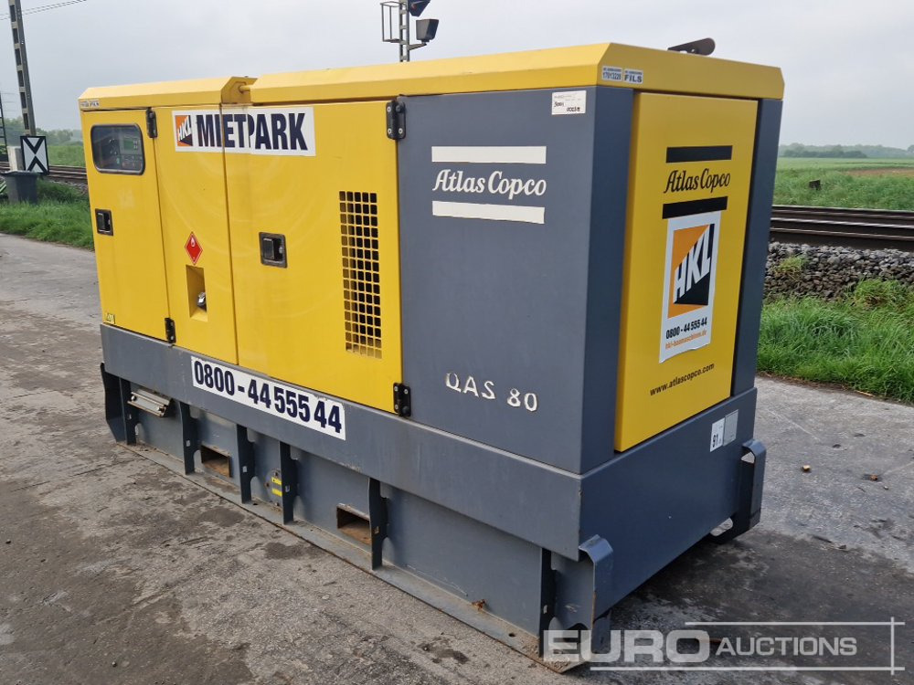 2017 Atlas Copco QAS80 ST3 - Áramfejlesztő: 3 kép. 2017 Atlas Copco QAS80 ST3 - Áramfejlesztő: 3 kép.