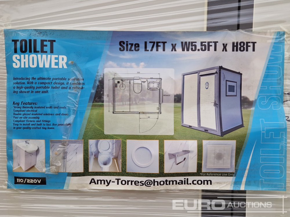 Unused 2024 Portable Toilet, Shower, L2180 x W1620 x H2354mm - Konténerház: 2 kép. Unused 2024 Portable Toilet, Shower, L2180 x W1620 x H2354mm - Konténerház: 2 kép.