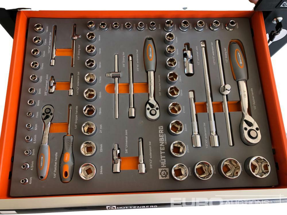 Unused Hüttenberg Tool Trolley, 6 Drawers with Tools - Építőipari berendezések: 5 kép. Unused Hüttenberg Tool Trolley, 6 Drawers with Tools - Építőipari berendezések: 5 kép.