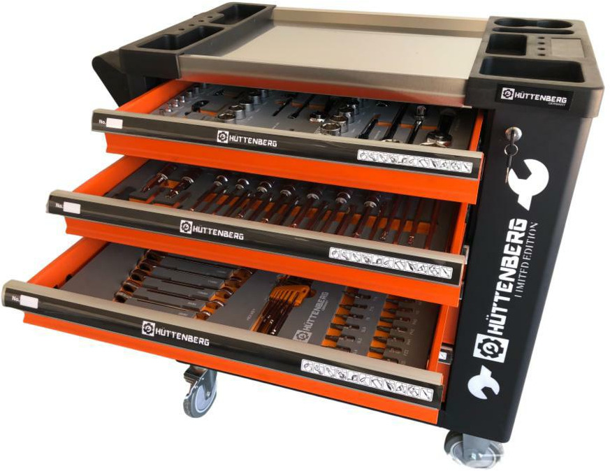 Unused Hüttenberg Tool Trolley, 6 Drawers with Tools - Építőipari berendezések: 1 kép. Unused Hüttenberg Tool Trolley, 6 Drawers with Tools - Építőipari berendezések: 1 kép.