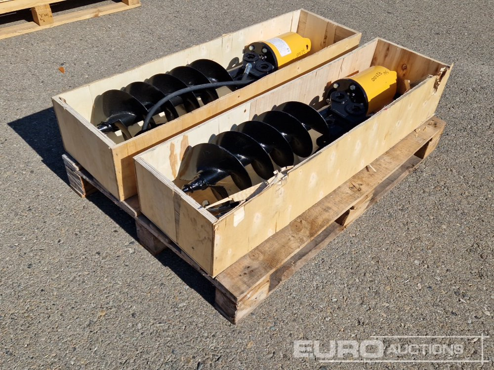 Unused KV200 Auger to suit Mini Excavator (2 of) / Ahoyador (2 of) - Talajfúró - Minikotró: 1 kép. Unused KV200 Auger to suit Mini Excavator (2 of) / Ahoyador (2 of) - Talajfúró - Minikotró: 1 kép.