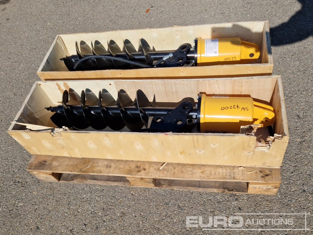 Unused KV200 Auger to suit Mini Excavator (2 of) / Ahoyador (2 of) - Talajfúró - Minikotró: 2 kép. Unused KV200 Auger to suit Mini Excavator (2 of) / Ahoyador (2 of) - Talajfúró - Minikotró: 2 kép.