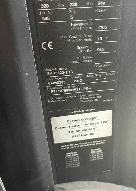 Crown SHR5520-1.13 - Emelőtargoncá: 4 kép. Crown SHR5520-1.13 - Emelőtargoncá: 4 kép.