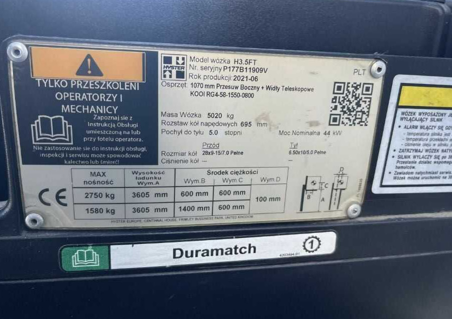 Hyster H3.5FT - Gázüzemű targonca: 1 kép. Hyster H3.5FT - Gázüzemű targonca: 1 kép.